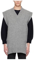 Maison Margiela Gray Solid V-Neck Loose Pullover Sleeveless Vest S50TH0058S18146-853M Maison Margiela Gray Solid V-Neck Loose Pullover Sleeveless Vest S50TH0058S18146-853M