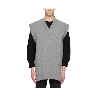 Maison Margiela Gray Solid V-Neck Loose Pullover Sleeveless Vest S50TH0058S18146-853M
