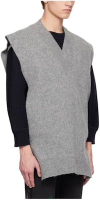 Maison Margiela 灰色V领宽松无袖套头背心 S50TH0058S18146-853M Shop Maison Margiela 灰色V领宽松无袖套头背心 S50TH0058S18146-853M
