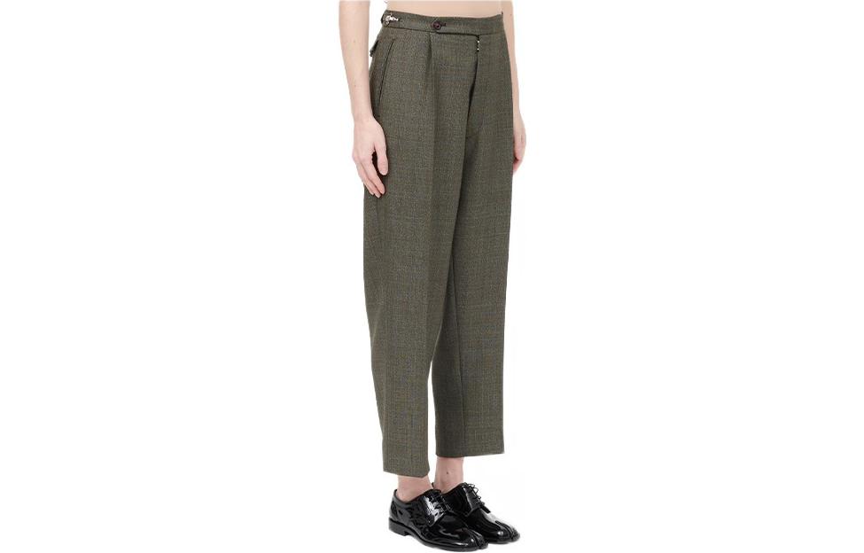 Shop Maison Margiela Pantalones Grises Rectos de Traje con Detalle de Costura SI1KA0013S54897-001F