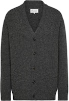 Maison Margiela Grey V-Neck Cardigan Knit Sweater with Single-Breasted Buttons S50HP0016M13059-001F Maison Margiela Grey V-Neck Cardigan Knit Sweater with Single-Breasted Buttons S50HP0016M13059-001F