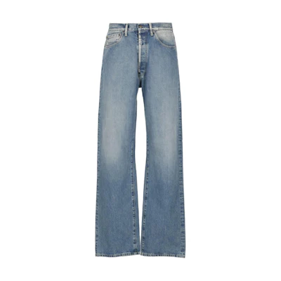 Maison Margiela Light Blue Washed Mid-Rise Zip Denim Jeans. S50LA0233S30561985