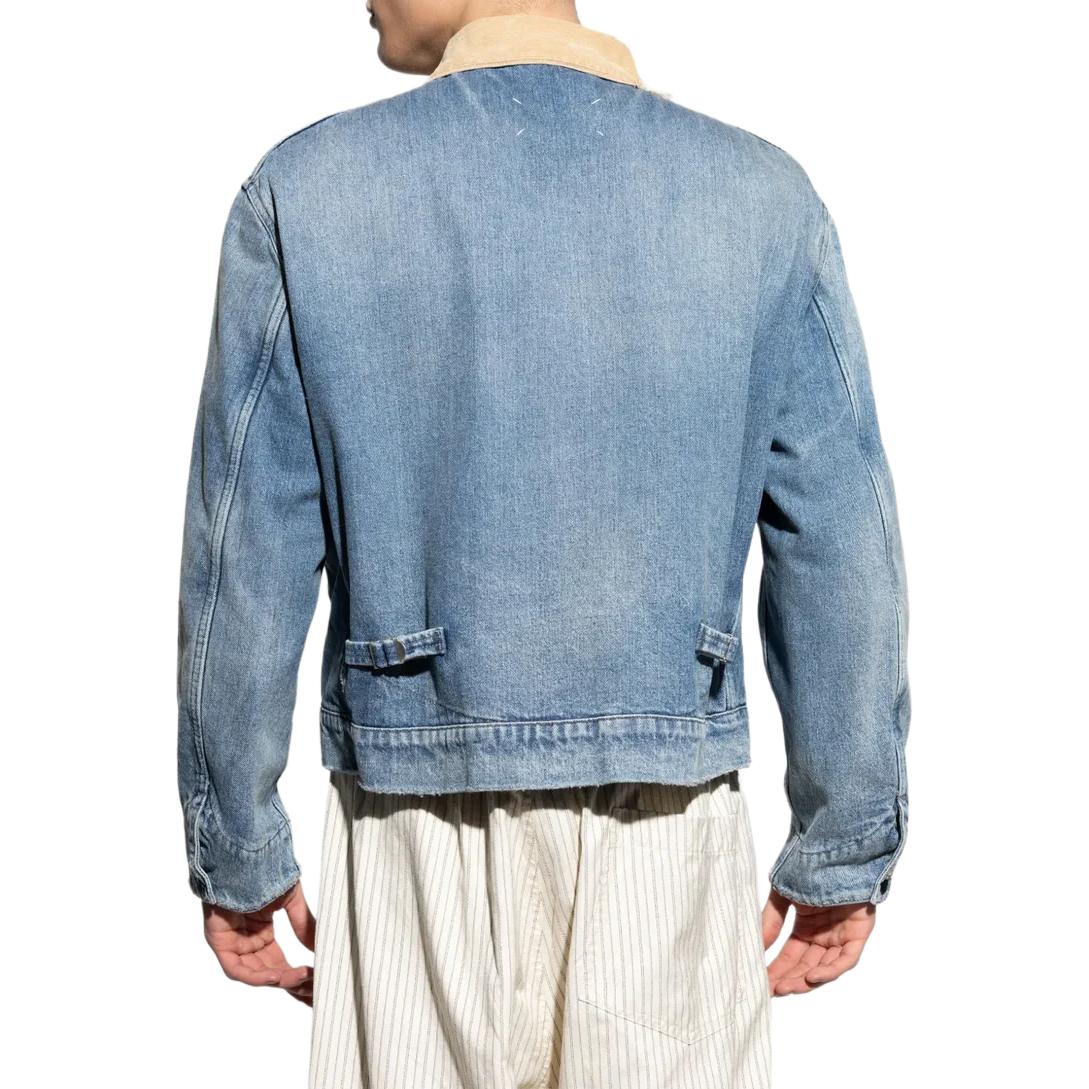 Details for Maison Margiela Jaket Biru Muda dengan Desain Ritsleting dan Kerah. S50AM0636S30383961