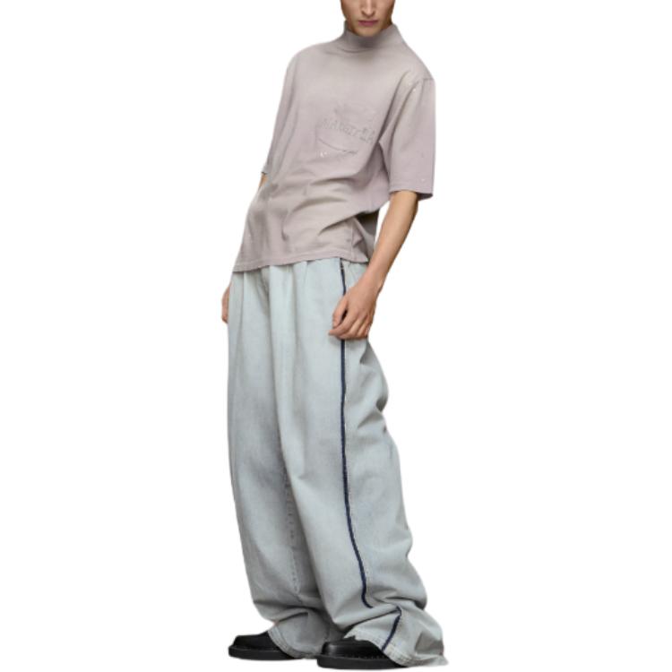 Purchase メゾンマルジェラ ライラック ハイネック 半袖 Tシャツ レタープリント付き S50GC0695S24567-222