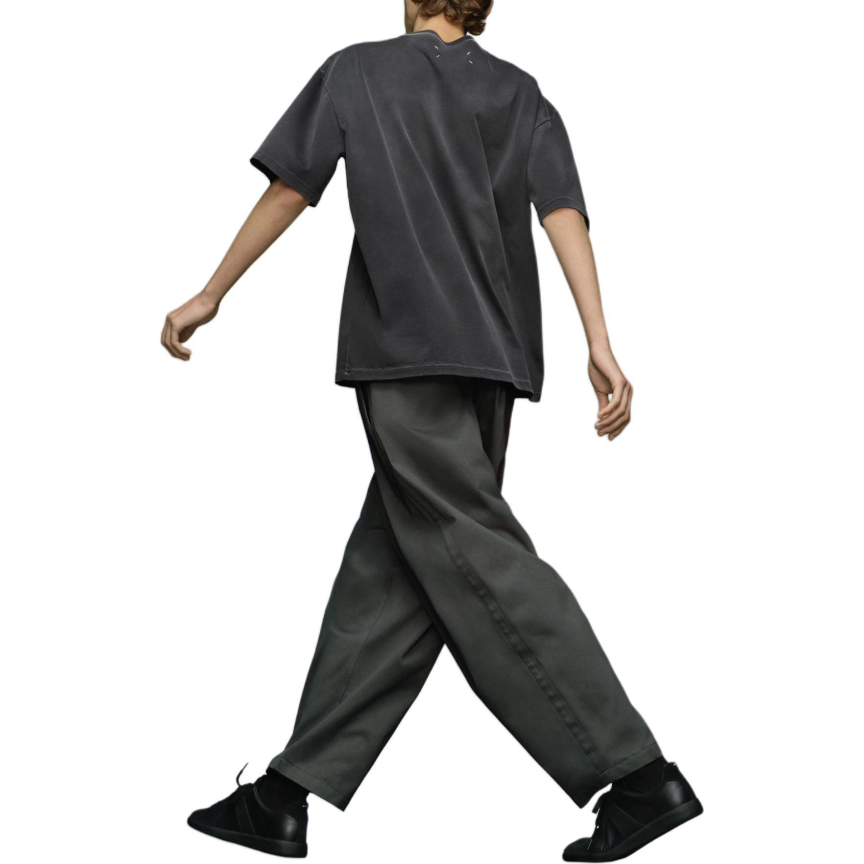 Cheap Maison Margiela Kaos Longgar Cetak Huruf Crew Neck Warna Abu Gelap. S50GC0685S23883-860