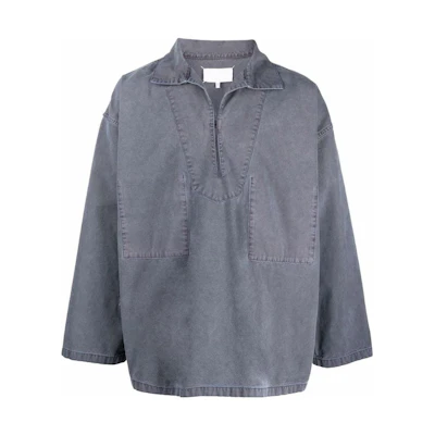 Maison Margiela Loose Fit Pullover Long Sleeve Shirt Blue S30DL0494S54425508