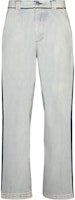 Maison Margiela Loose Fit Washed Asymmetric Pocket Button Jeans Light Blue S50LA0222S30870965 Maison Margiela Loose Fit Washed Asymmetric Pocket Button Jeans Light Blue S50LA0222S30870965