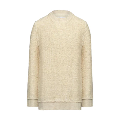 Maison Margiela Off-White Distressed Crewneck Sweater Long Sleeve. S51HL0001S181981-09F