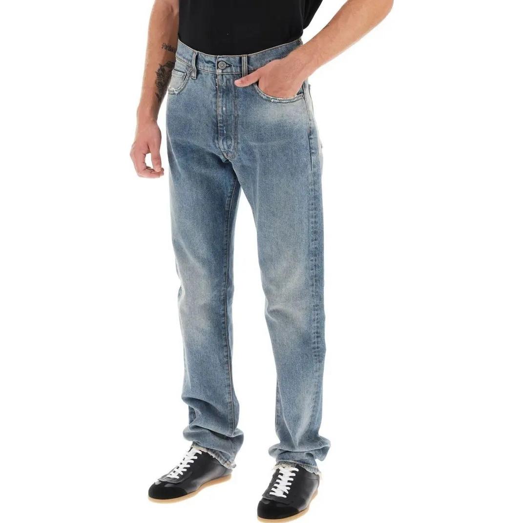 Purchase Maison Margiela Jeans Slim Fit Lavados con Cremallera Larga de Denim S67LA0027S30561-984