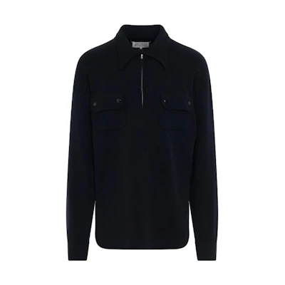Maison Margiela Solid Color Long Sleeve Straight Fit Polo Shirt S50GL0046-S18206-511
