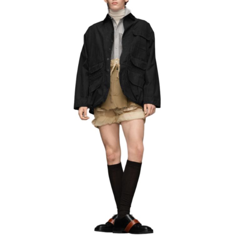 Shop Maison Margiela Jaket Hitam Single-Breasted Warna Solid S50AM0627M35208900