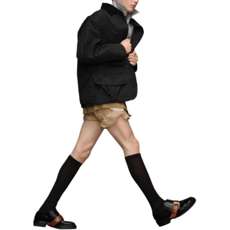 Details for Maison Margiela Jaket Hitam Single-Breasted Warna Solid S50AM0627M35208900