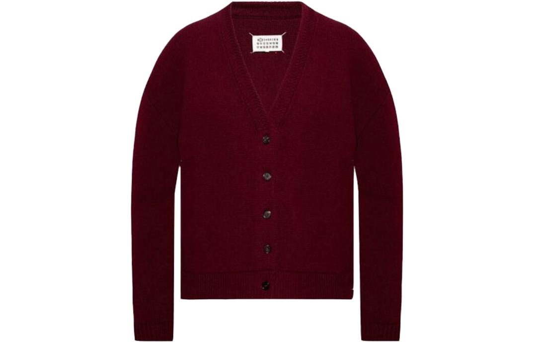 Maison Margiela  V-Neck Button-Up Knit Cardigan Red Brown S50HA1059S17993248