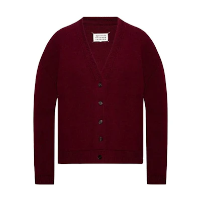Maison Margiela V-Neck Button-Up Knit Cardigan Red Brown S50HA1059S17993248