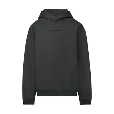 Maison Margiela Washed Black Reversed Logo Embroidered Hooded Sweatshirt. S50GU0167S25503860