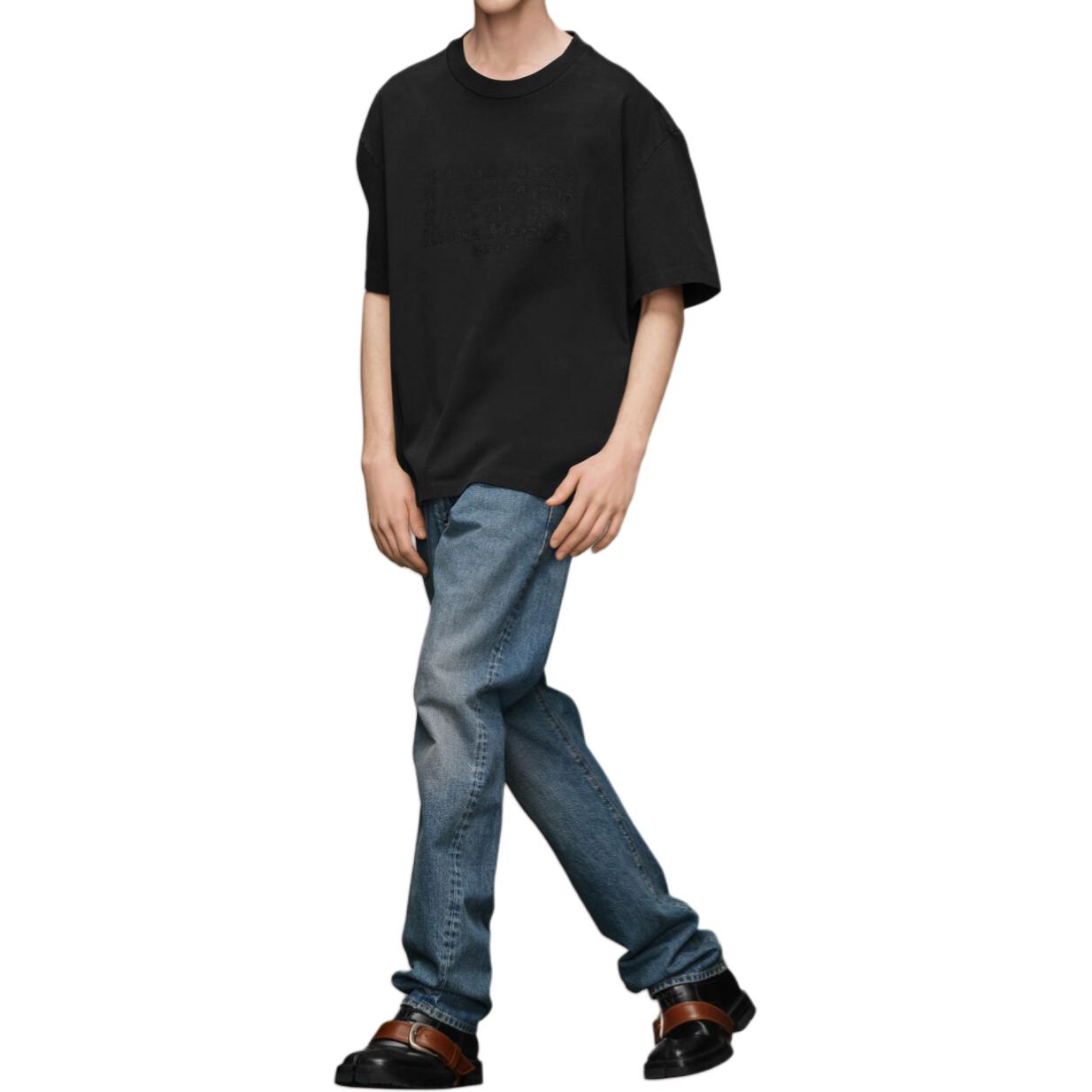 Shop Maison Margiela 水洗拉链直筒牛仔裤 蓝色 S50LA0232S30561985