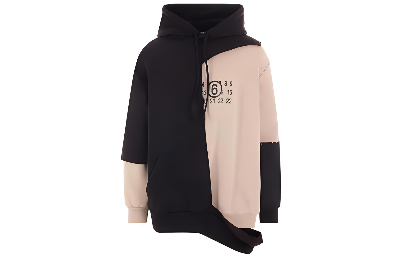 Maison Margiela Black Embroidered Hoodie with Numeric Design S52GU0186S25337-900