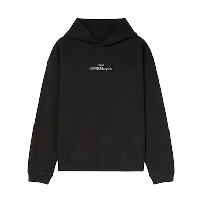 Maison Margiela Black Cotton Letter Logo Hoodie. S50GU0167S25503962
