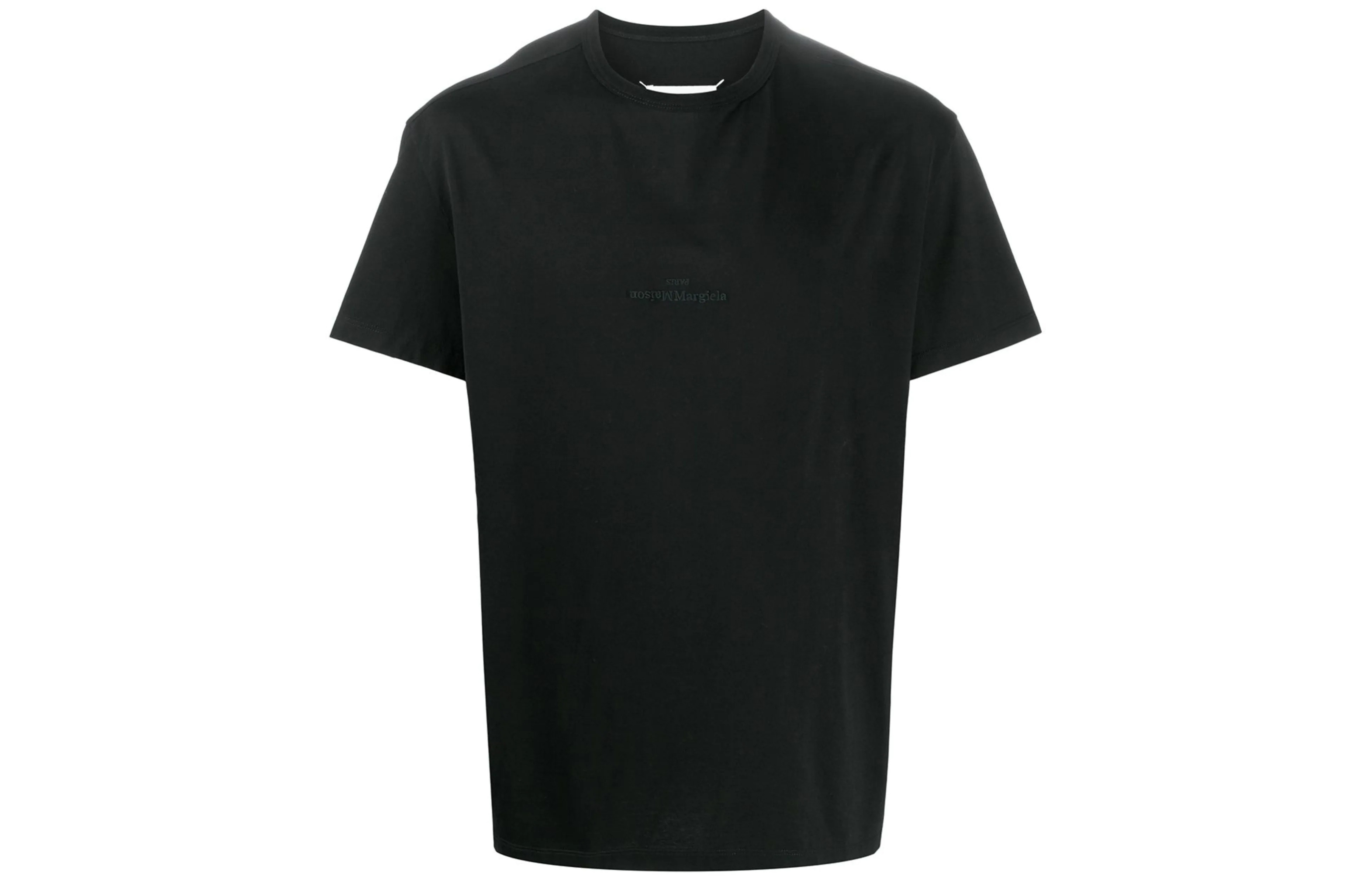 Maison Margiela Black Embroidered Lettering Crew Neck T-Shirt S30GC0722S22816