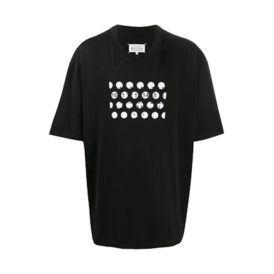 Maison Margiela Black Hole-Punch Logo Oversized Short Sleeve Tee S50GC0625S22816900