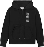 Maison Margiela Black Logo Knit Hooded Sweatshirt Long Sleeve Jacket SH2HG0001M25003900 Maison Margiela Black Logo Knit Hooded Sweatshirt Long Sleeve Jacket SH2HG0001M25003900