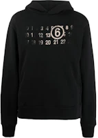 Maison Margiela Black Loose-Fit Number Print Hoodie S62GU0122S25596-900 Maison Margiela Black Loose-Fit Number Print Hoodie S62GU0122S25596-900