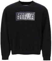 Maison Margiela Black Printed Crewneck Sweatshirt Long Sleeve SH0GU0007S25537-900 Maison Margiela Black Printed Crewneck Sweatshirt Long Sleeve SH0GU0007S25537-900