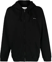 Maison Margiela Black Solid Logo Zip-Up Hooded Jacket SH0HG0001S25537-900 Maison Margiela Black Solid Logo Zip-Up Hooded Jacket SH0HG0001S25537-900