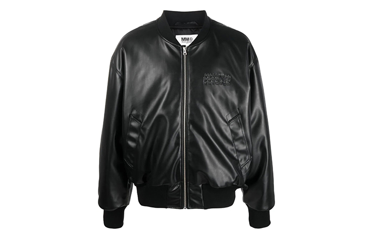 Maison Margiela Black Zip-Up Collared Jacket Long Sleeve SH2AM0006S53984-900