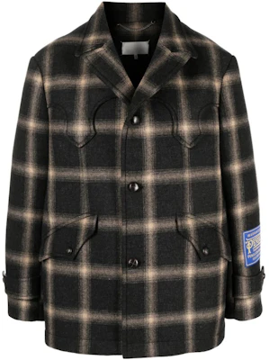 Maison Margiela 棕色格紋單排扣寬鬆西裝外套(男女皆宜) S67AM0066S78242001 Buy Maison Margiela 棕色格紋單排扣寬鬆西裝外套(男女皆宜) S67AM0066S78242001