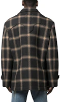 Shop Maison Margiela 棕色格紋單排扣寬鬆西裝外套(男女皆宜) S67AM0066S78242001