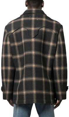 Maison Margiela 棕色格紋單排扣寬鬆西裝外套(男女皆宜) S67AM0066S78242001 Shop Maison Margiela 棕色格紋單排扣寬鬆西裝外套(男女皆宜) S67AM0066S78242001