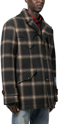 Maison Margiela 棕色格紋單排扣寬鬆西裝外套(男女皆宜) S67AM0066S78242001 Purchase Maison Margiela 棕色格紋單排扣寬鬆西裝外套(男女皆宜) S67AM0066S78242001