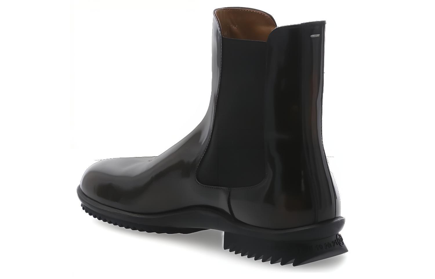 Shop Stivaletti Chelsea in Pelle di Vitello Maison Margiela ''Marrone Nero'' S57WU0239P3964H9418