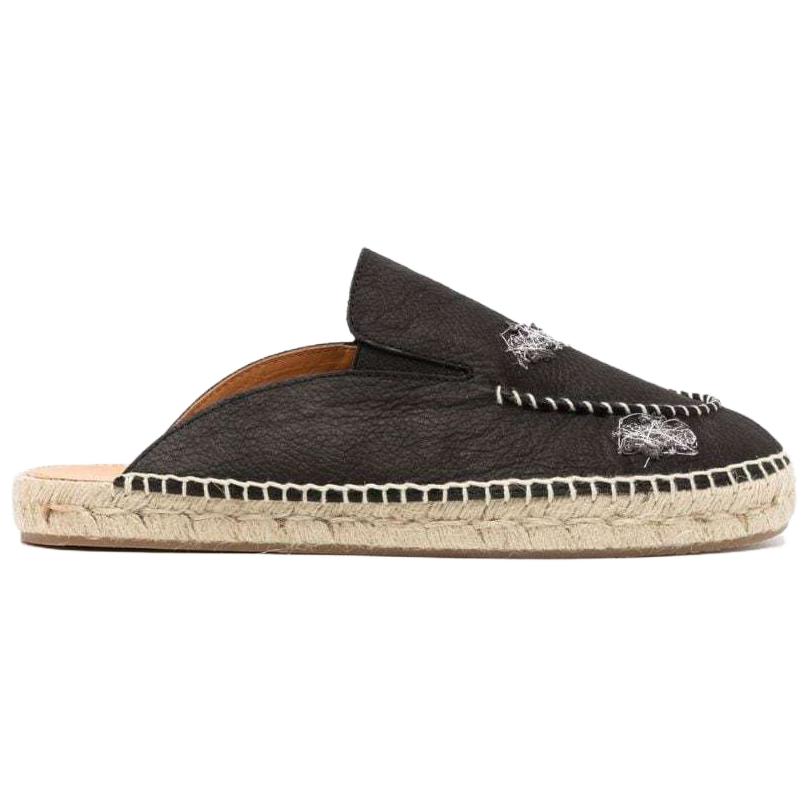Maison Margiela Calfskin Embroidered Straw 'Black Fashion Slides' 圖 2