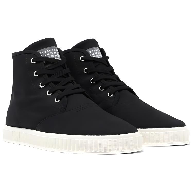 Order 메종 마르지엘라 블랙 캔버스 하이탑 스니커즈 S57WS0412P1875T8013