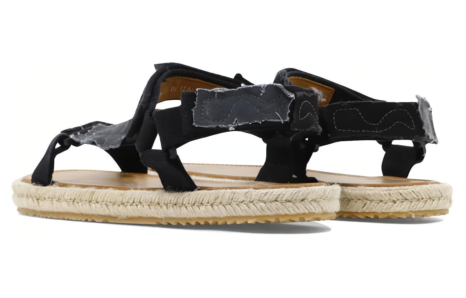 Shop Maison Margiela 黑色帆布拼接凉鞋 S57WP0096P5395T8013