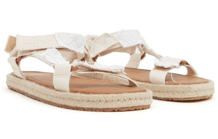 Shop Maison Margiela Canvas Velcro Kasut Sandal Rendah 'Fesyen - Putih' S57WP0096P5395T1003