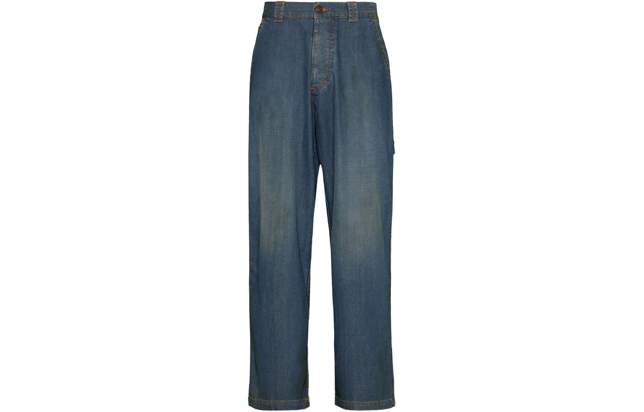 Maison Margiela Clean Stitch Detail Relaxed Wide-Leg Jeans Men Deep Blue S50LA0220S30876916