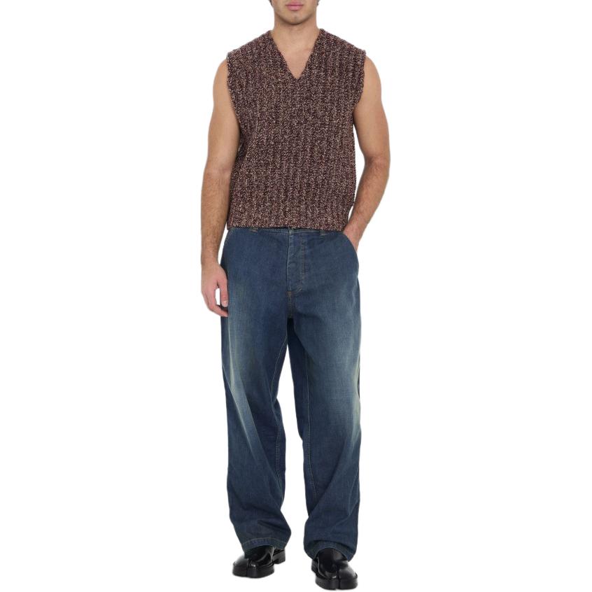 Lookbook メゾンマルジェラ クリーンステッチ ワイドレッグ ジーンズ メンズ ディープブルー S50LA0220S30876916