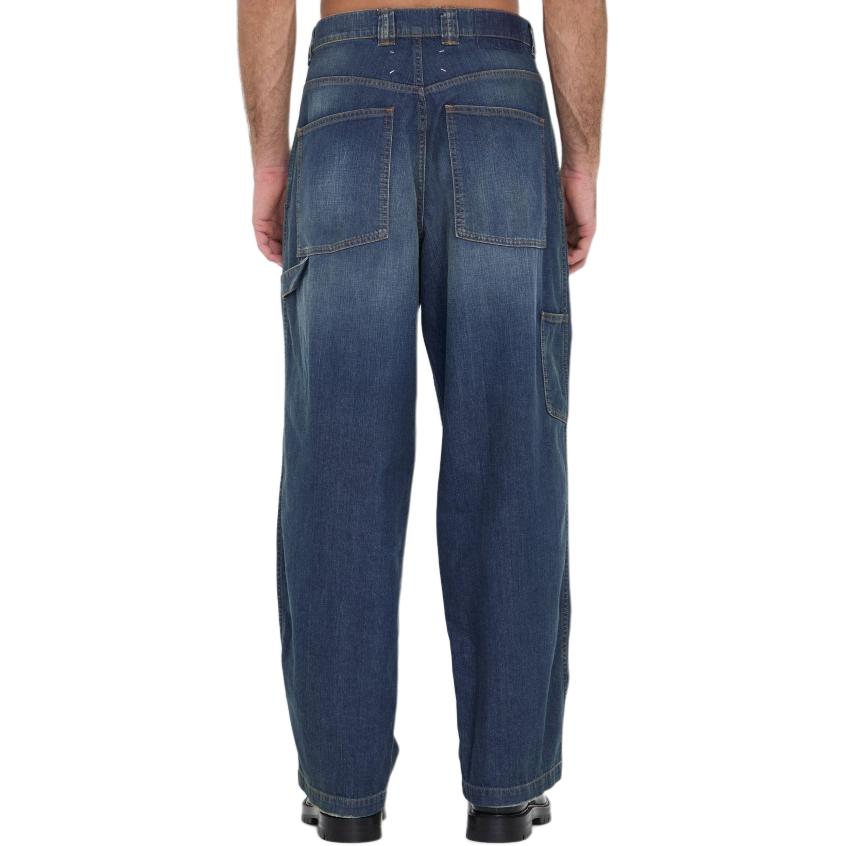 Shop メゾンマルジェラ クリーンステッチ ワイドレッグ ジーンズ メンズ ディープブルー S50LA0220S30876916