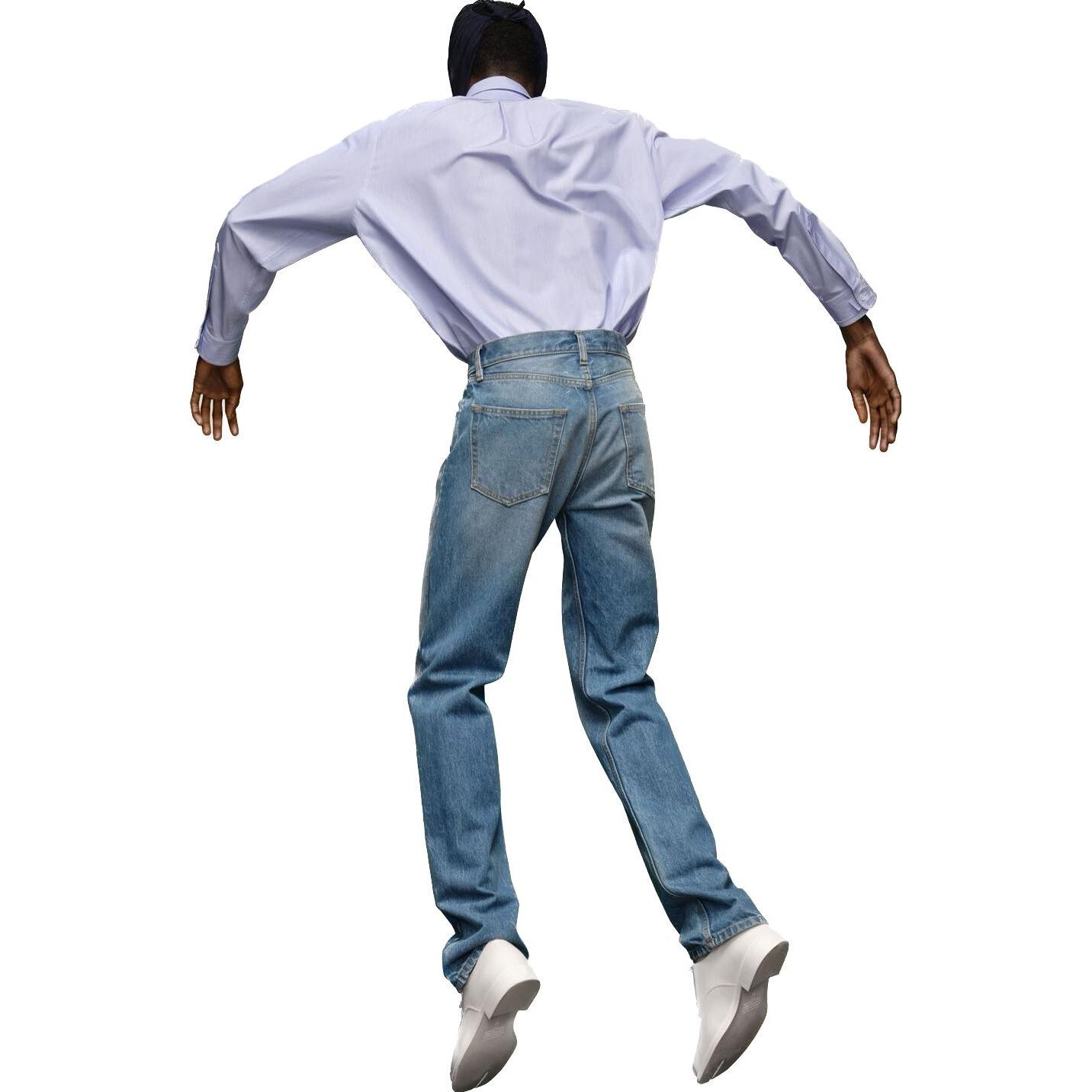 Shop Maison Margiela Jeans Hombre Azul Corte Recto Ajuste Suelto Algodón Lavado Limpio SI1LA0001S30561