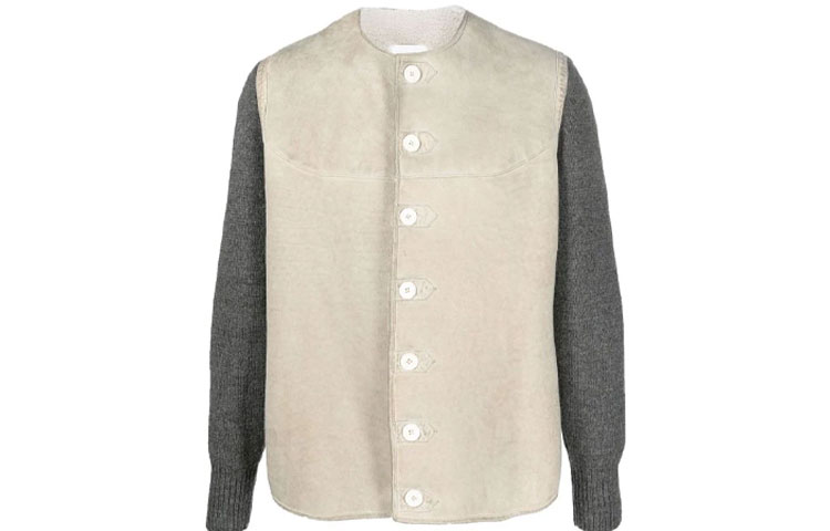 Maison Margiela Colorblock Long Single-Breasted Jacket Light Beige S50AM0584S60506110