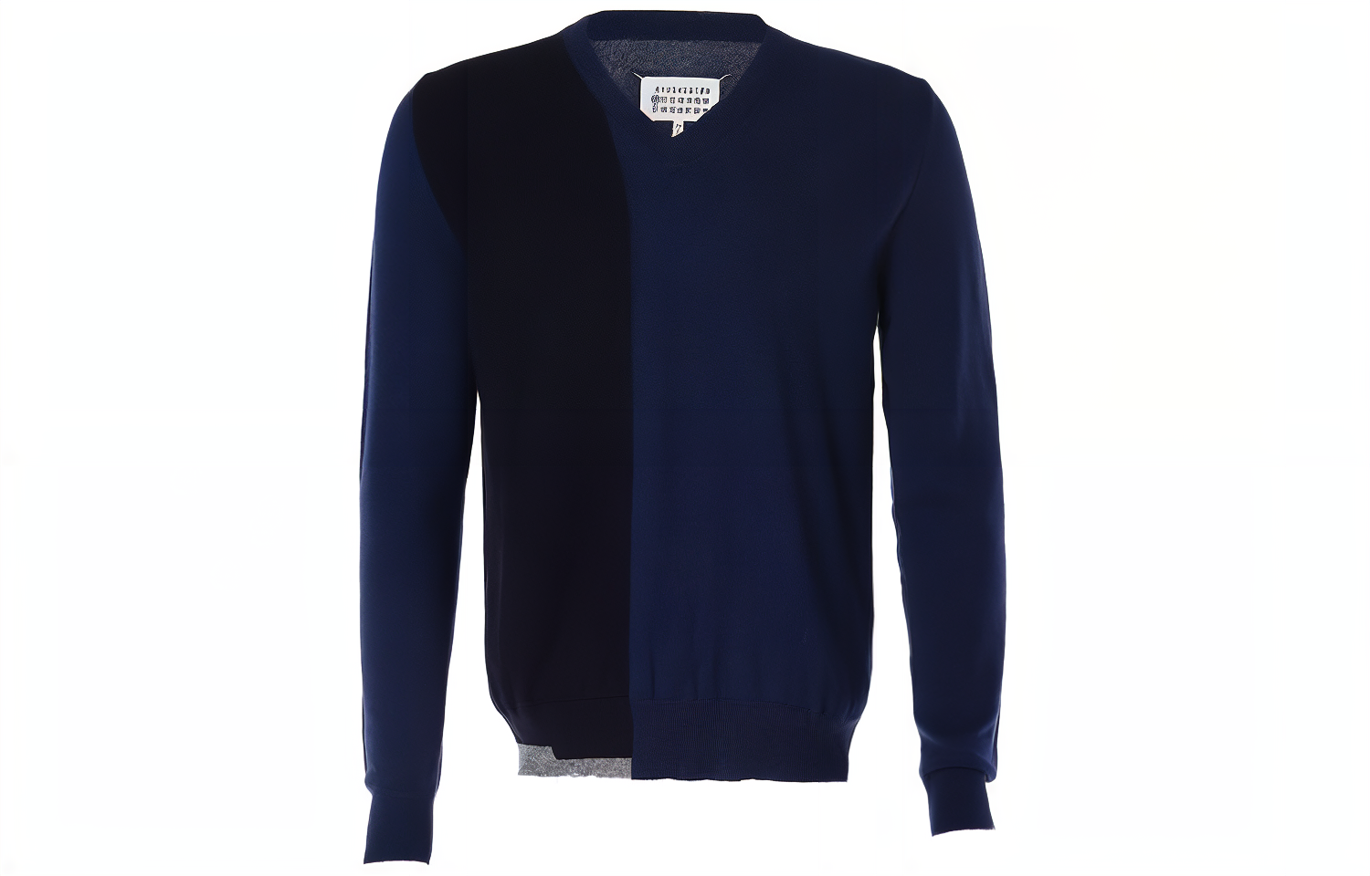 Maison Margiela Contrast V-Neck Long Sleeve Sweater Blue 1420057M13512