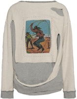 Maison Margiela Cowboy Slashed Loose Fit Sweatshirt Grey S50GU0213S25614852M Maison Margiela Cowboy Slashed Loose Fit Sweatshirt Grey S50GU0213S25614852M