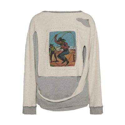 Maison Margiela Cowboy Slashed Loose Fit Sweatshirt Grey S50GU0213S25614852M