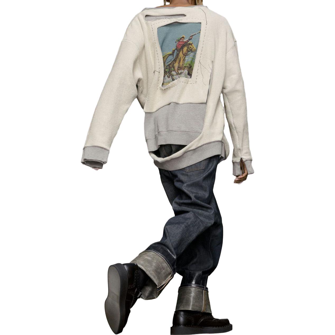 Shop Maison Margiela Cowboy Slashed Loose Fit Sweatshirt Kelabu. S50GU0213S25614852M