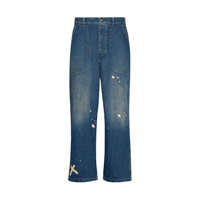 Maison Margiela Distressed Mid-Rise Relaxed Fit Jeans Blue Denim. S50KA0646S30877-961