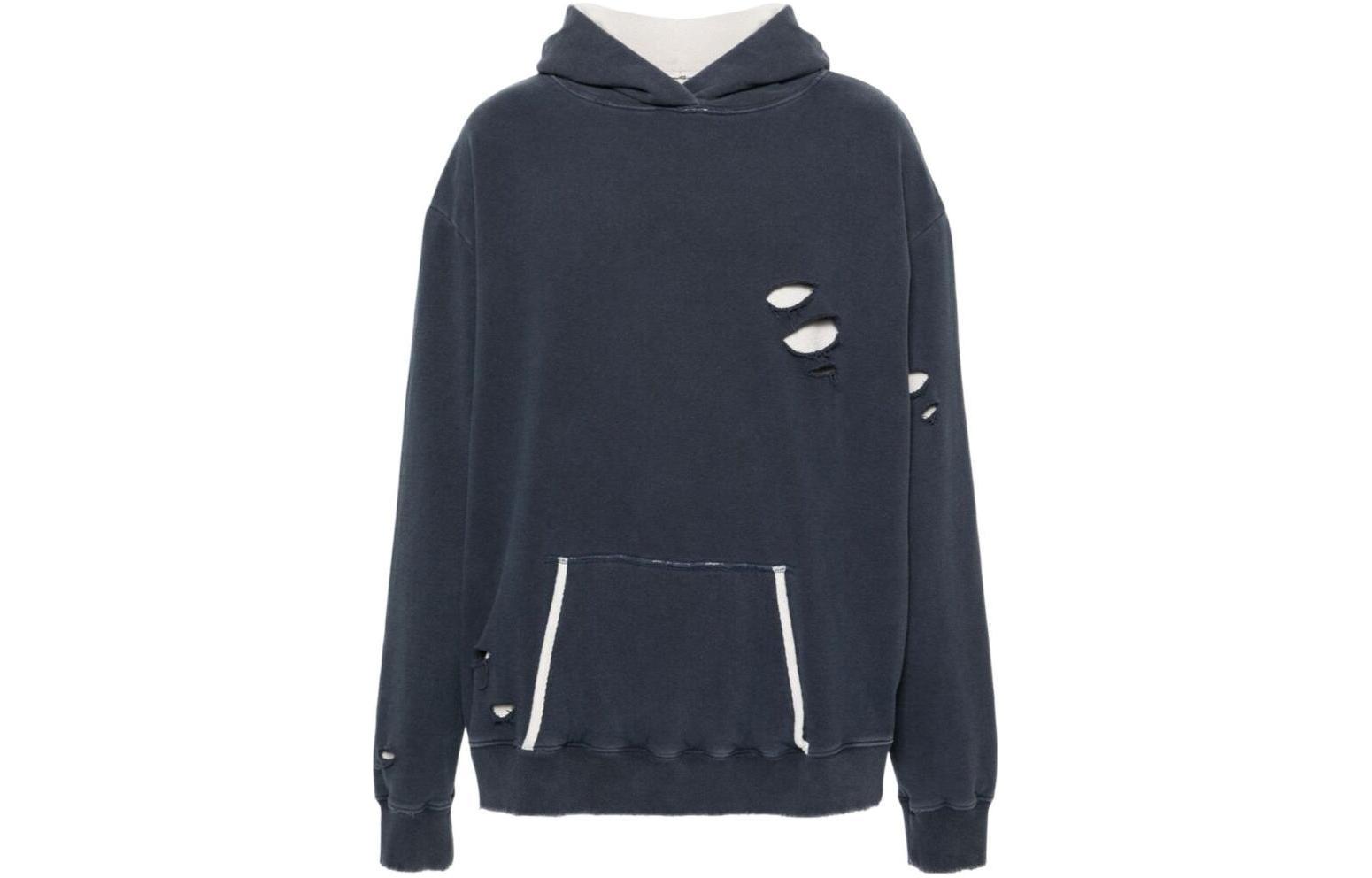 Maison Margiela Embroidered Logo Hoodie Maroon Long Sleeve Pullover S50GU0197S25520