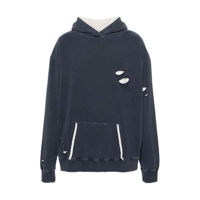 Maison Margiela Embroidered Logo Hoodie Maroon Long Sleeve Pullover S50GU0197S25520